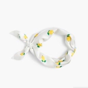 🍋 100% Silk Lemon Print JCrew Scarf Twilly